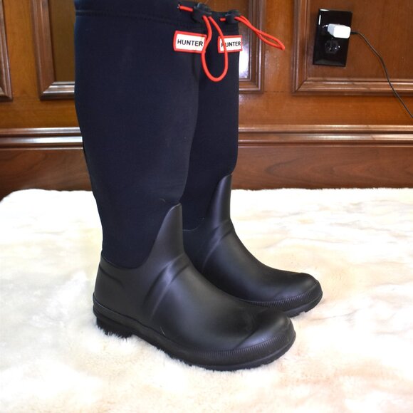 Hunter Navy Blue Neoprene Tour Rain Boots Women’s Size 7 Waterproof Winter - Picture 5 of 9